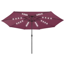 Outdoor Parasol with LED Lights and Metal Pole 400 cm Anthracite