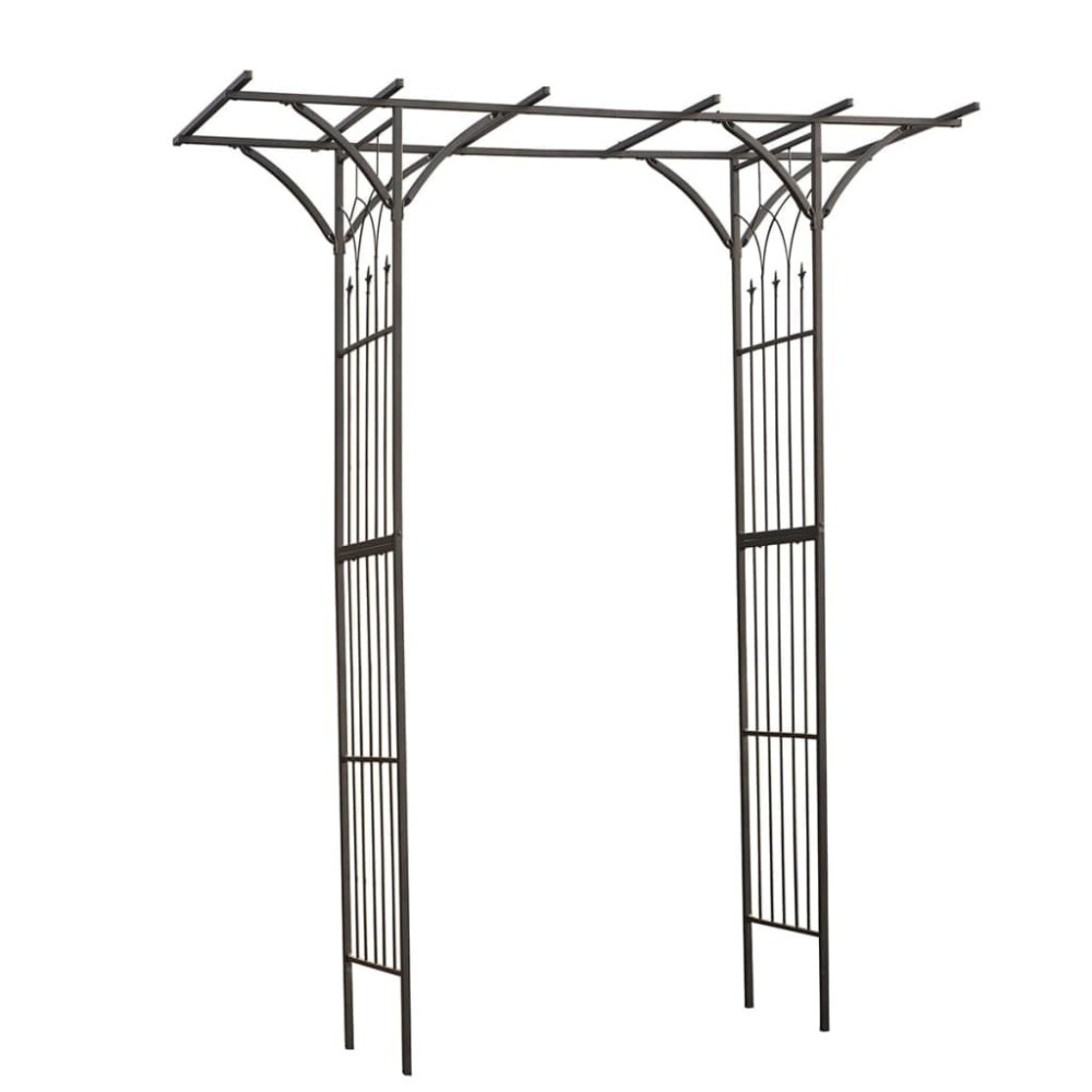 Nature Garden Arch Metal 100x37x230cm Black