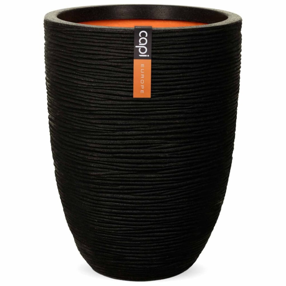 Capi Vase Nature Rib Elegant Low 46x58 cm Anthracite KOFZ783