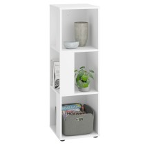 FMD Corner Shelf with 6 Side Compartments White