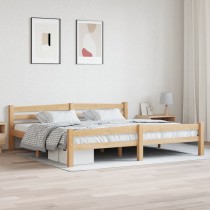 Bed Frame Dark Brown Solid Pinewood 160x200 cm
