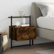 Bedside Cabinets Wall-mounted 2 pcs Smoked Oak 35x30x51 cm Engineered Wood