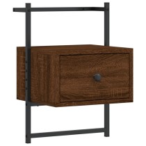 Bedside Cabinets Wall-mounted 2 pcs Smoked Oak 35x30x51 cm Engineered Wood