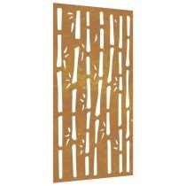 Garden Wall Decoration 105x55 cm Corten Steel Bamboo Design