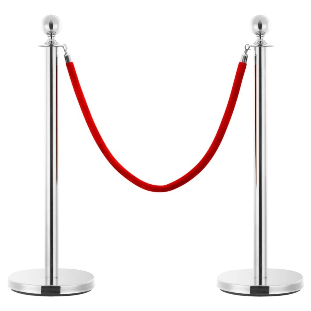 Stanchion Stand Rope Red and Golden Velvet