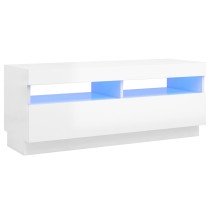 TV Cabinet with LED Lights High Gloss Grey 80x35x40 cm