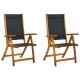 Folding Garden Chairs 4 pcs Solid Wood Acacia and Textilene