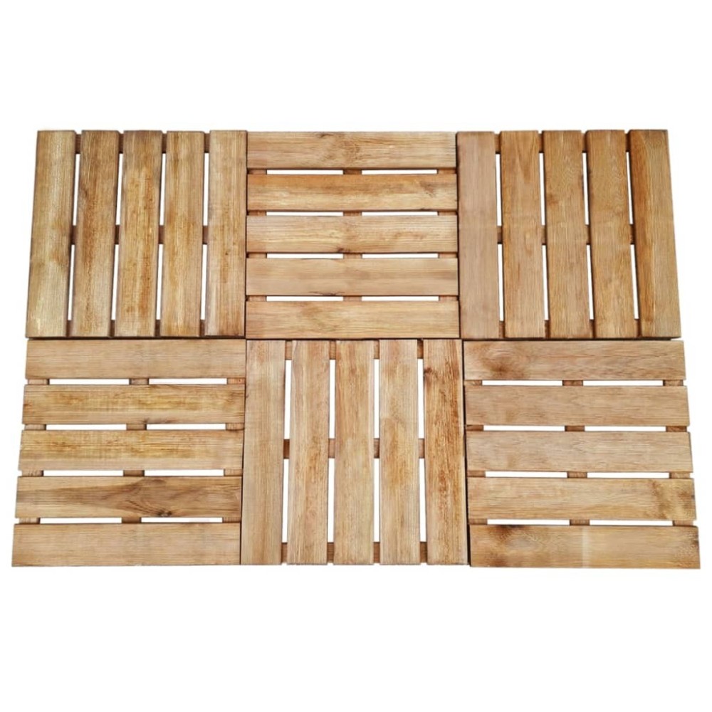 Decking Tiles 6 pcs 50x50 cm Wood Green