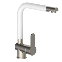 SCH TTE Sink Mixer with High Spout RIO Stainless Steel White Matt