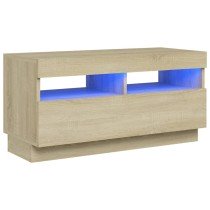 TV Cabinet with LED Lights High Gloss Grey 80x35x40 cm