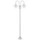 Garden Post Light E27 220 cm Aluminium 2-Lantern White