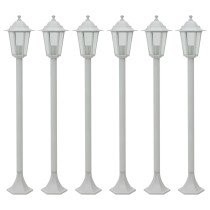 Garden Post Lights 6 pcs E27 110 cm Aluminium White