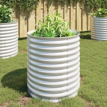 Garden Raised Bed 320x80x44 cm Galvanised Steel Grey