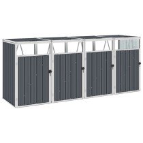 Mülltonnenbox für 3 Mülltonnen Braun 213×81×121 cm Stahl