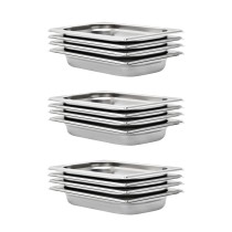 Gastronorm Containers 4 pcs GN 1/4 200 mm Stainless Steel