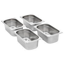 Gastronorm Containers 4 pcs GN 1/4 200 mm Stainless Steel