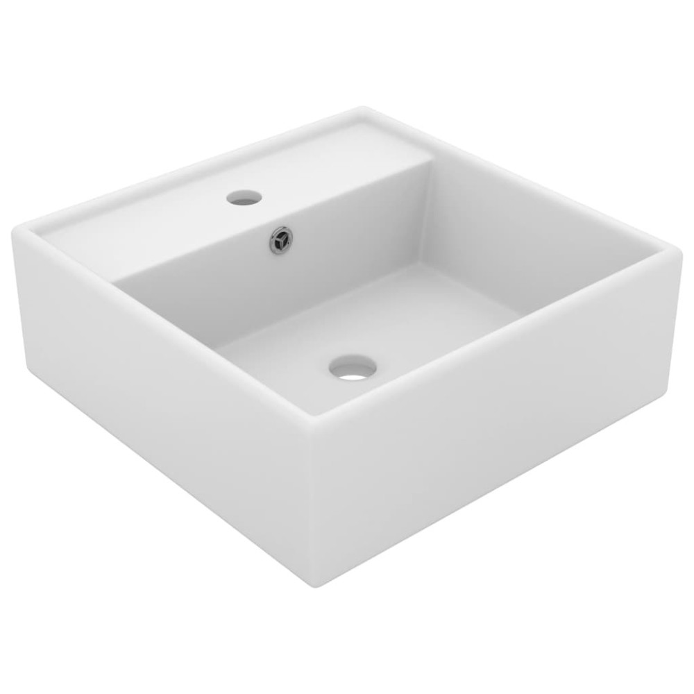 Luxury Basin Overflow Square Matt Dark Brown 41x41 cm Ceramic