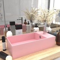 Bathroom Sink with Overflow Ceramic Dark Brown