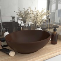 Luxuriöses Ovales Waschbecken Matt Rosa 40x33 cm Keramik