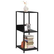 Small Straight Book Shelf Black and Oak 33.5x39.6x79.7 cm Engineered Wood