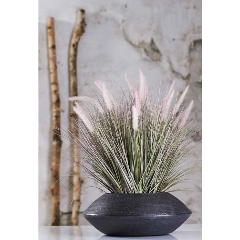 Emerald Artificial Pennisetum Grass 58 cm in Zinc Pot