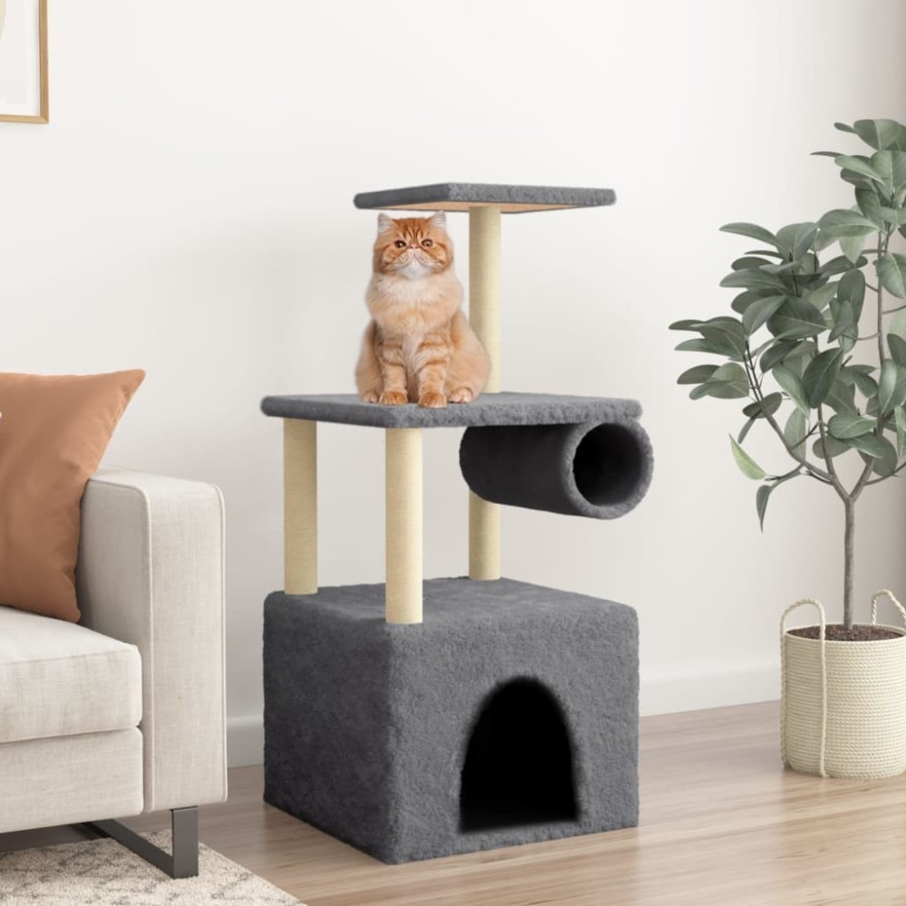 Cat Tree with Sisal Scratching Posts Cream 109.5 cm