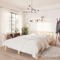 Bed Frame Solid Wood Pine 135x190 cm Double