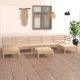 8 Piece Garden Lounge Set White Solid Wood Pine