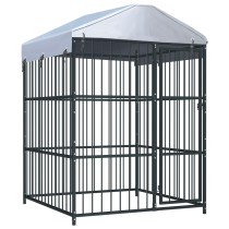 Outdoor-Hundezwinger mit Überdachung 150 x 150 x 200 cm