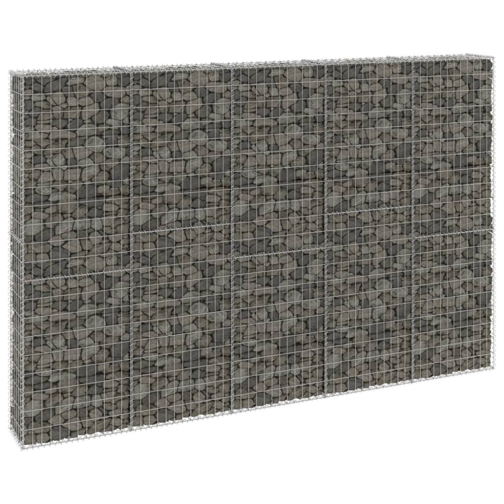 Gabion Wall with Covers Galvanised Steel 100x60x100 cm