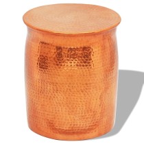 Hammered Aluminium Stool/Side Table Brass/Copper Colour
