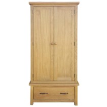 Kleiderschrank mit 1 Schublade 90x52x183 cm Massivholz Eiche