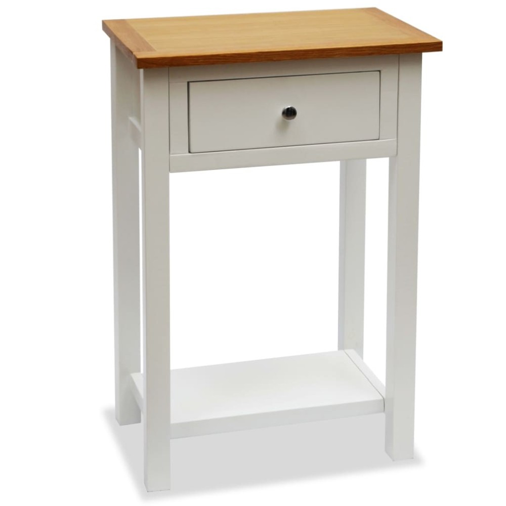 End Table 50x32x75 cm Solid Oak Wood