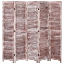 5-Panel Room Divider White 175x165 cm Wood