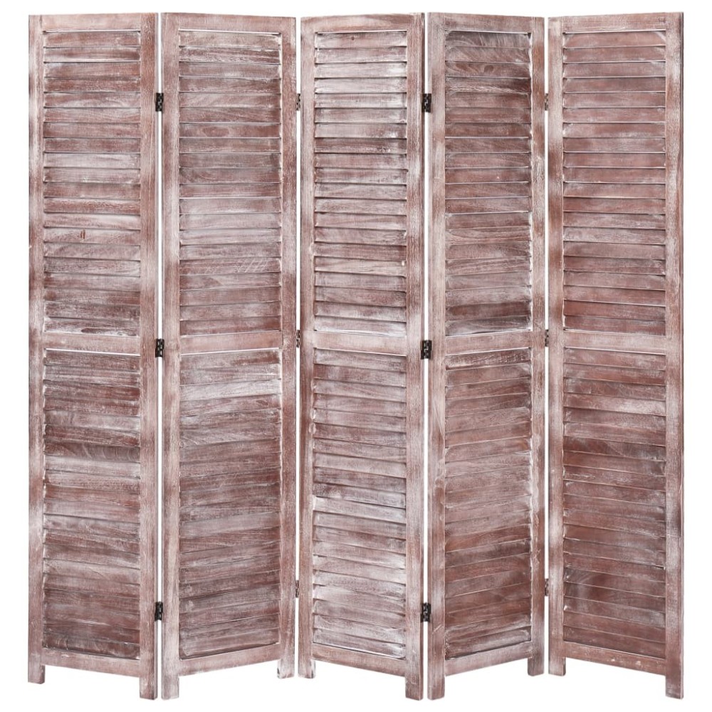 5-Panel Room Divider White 175x165 cm Wood