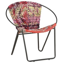 Circle Chair Multicolours Chindi Fabric