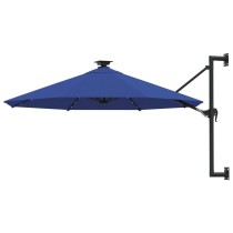 Sonnenschirm Wandmontage mit LEDs Metallmast 300 cm Sandfarben