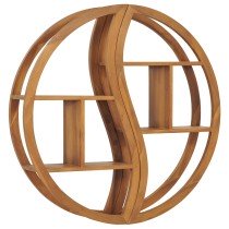 Wandregal Yin und Yang 100x20x100 cm Teak Massivholz