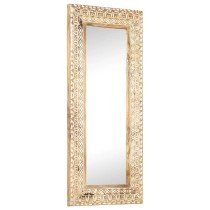 Hand-Carved Mirror 50x50x2.6 cm Solid Mango Wood