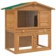 Outdoor Rabbit Hutch 3 Doors Brown Wood