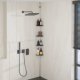 4-Tier Telescopic Shower Corner Shelf Silver Aluminium