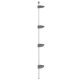 4-Tier Telescopic Shower Corner Shelf Silver Aluminium