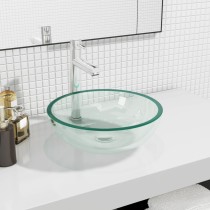 Basin Tempered Glass 42x14 cm Blue