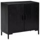 Sideboard Schwarz 75x35x70 cm Massivholz Kiefer