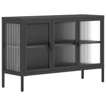 Sideboard Black 105x35x70 cm Glass and Steel