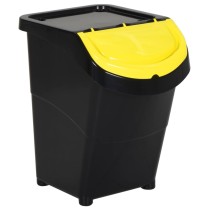 Stackable Waste Bins with Lids 3 pcs White PP 78 L