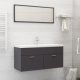 2 Piece Bathroom Furniture Set Concrete Grey Engineered Wood