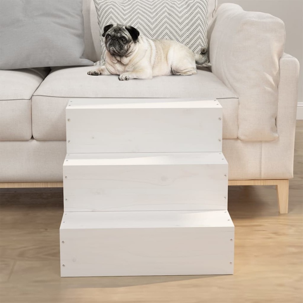 Pet Stair Black 40x49x47 cm Solid Wood Pine