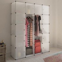 Modular Cabinet 18 Compartments Black and White 37x146x180.5 cm