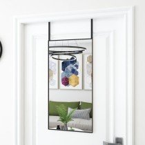 Türspiegel Schwarz 30x100 cm Glas und Aluminium
